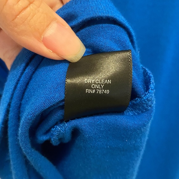 Arden B. Button Blouse Royal Blue Black Trim S - Picture 5 of 7